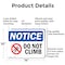 Signmission Do Not Climb, 14 in W x Rectangle, Aluminum OS-2PACK-NS-A-1014-L-11119 - alternate 5